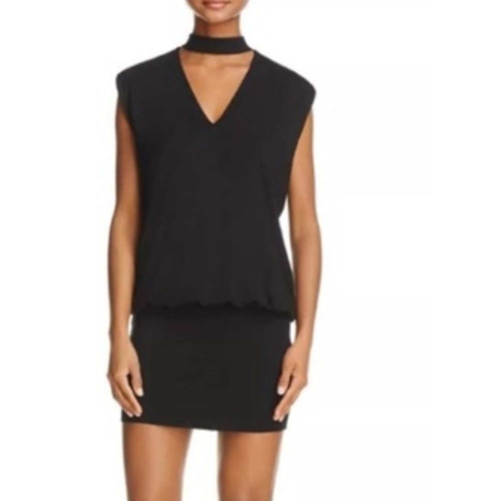 Bailey 44 Black Jersey Blouson Descendant Mini Dress